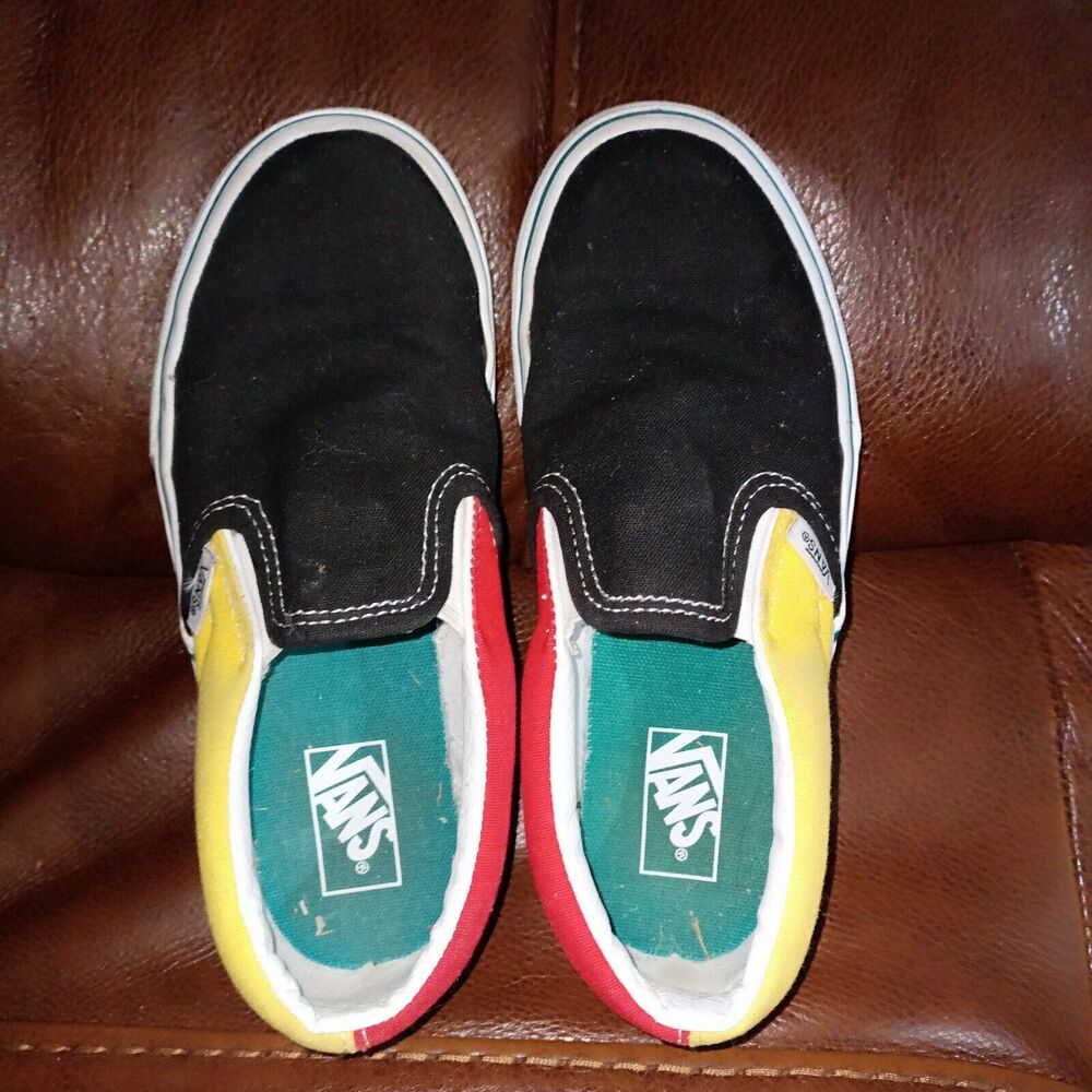 Kids VANS Off The Wall Slip On Multi Color Sneakers Boyys Girls Sz 2
